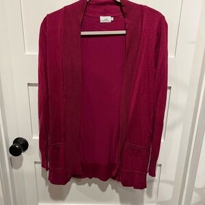 Berry Colored Open Front Sweater
